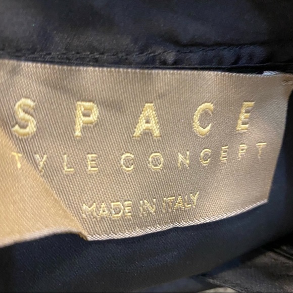 Space Style Concept Silk Overlay Sleeveless Shift Knee Length Dress Black Sz L - Picture 6 of 9